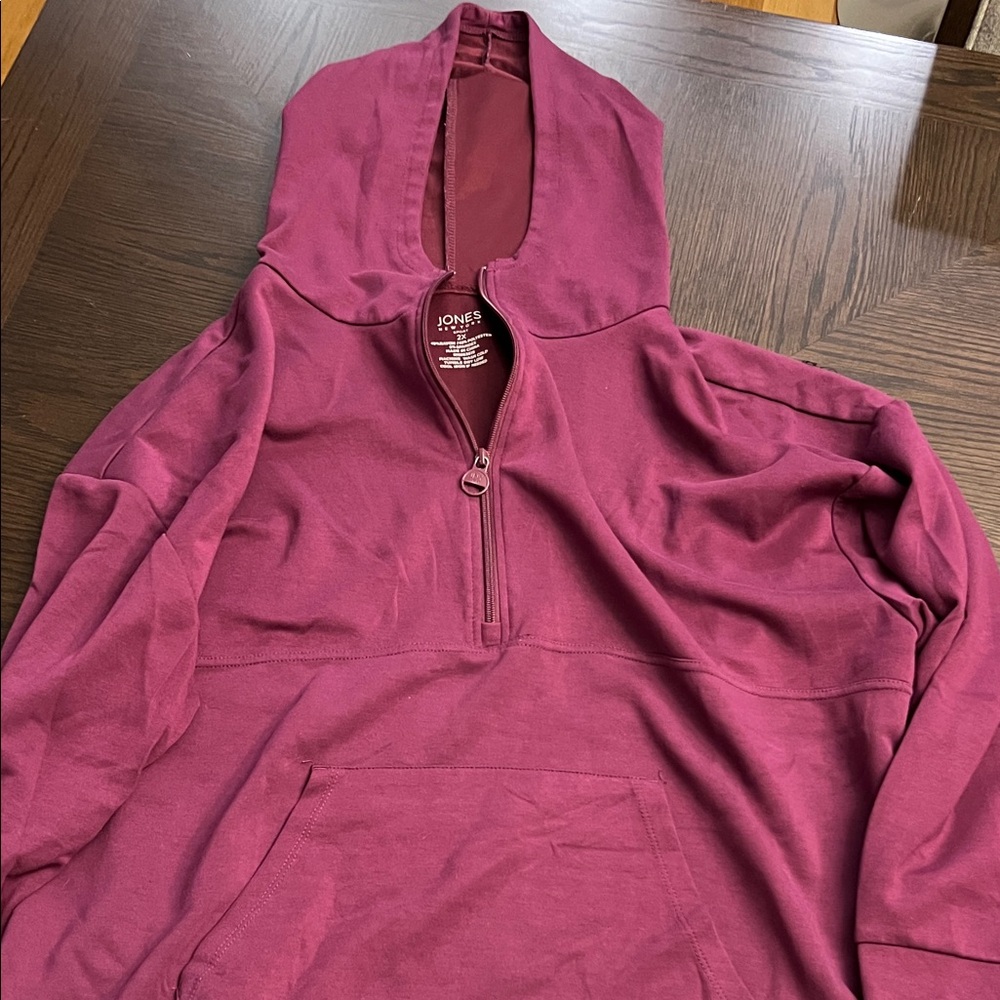 Jones New York Maroon Pullover Hoodie